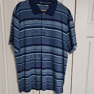 Soft Blue Striped Polo Shirt for Men